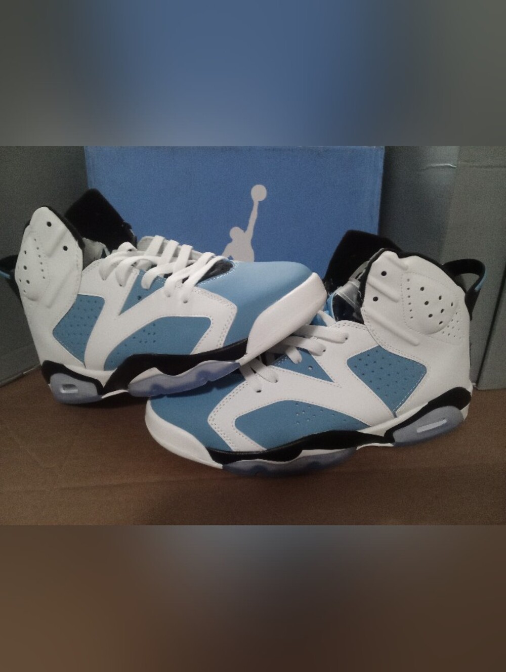 Original Retro Brand Men's White and Light Blue High-Top Sneakers